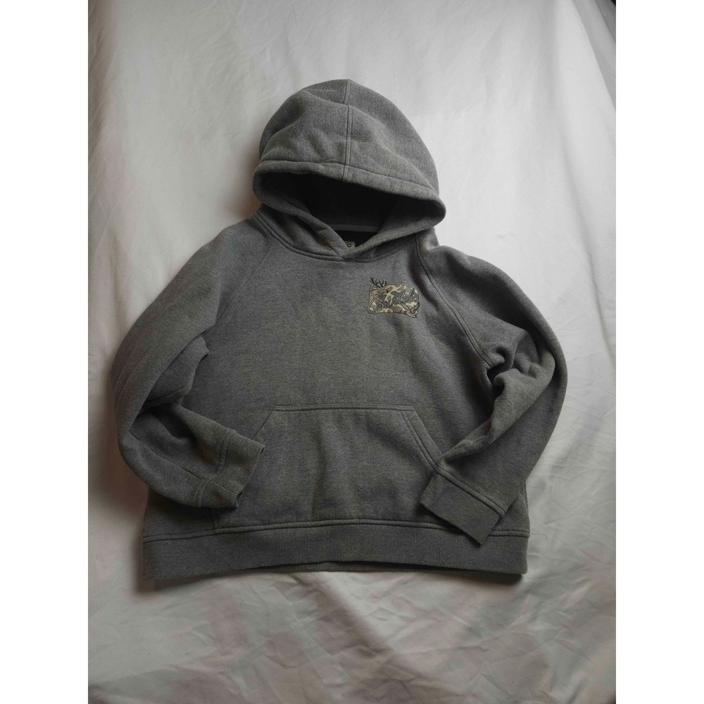 Burlebo Hoodie Youth XL 14-16 Gray Camo Graphic Performance Outdoor Gorpcore